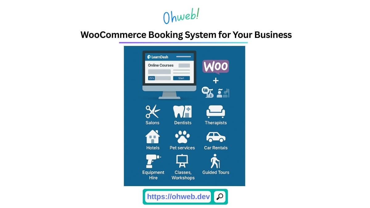 WooCommerce Booking System for Your Business - WordPress booking plugin, Online appointment scheduling, Booking system for services, WooCommerce appointments, Rental booking system - Ohweb