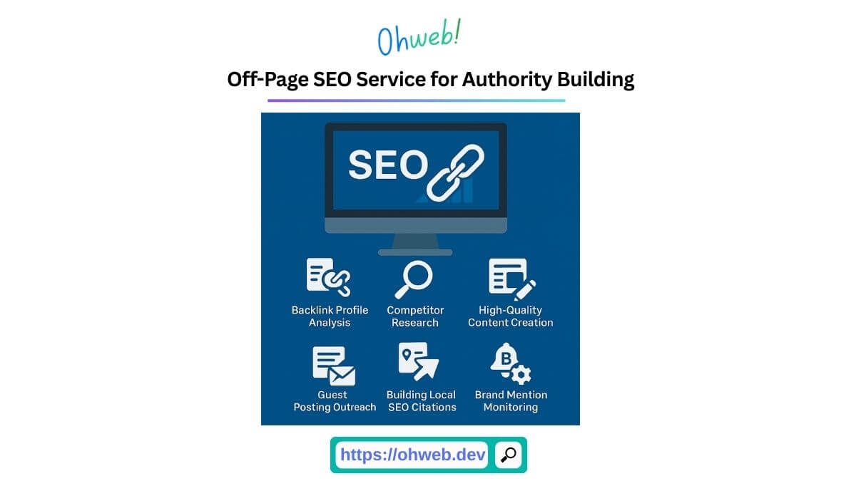 Off-Page SEO Service for Authority Building - Link building service, Build backlinks, Domain authority, Guest posting outreach, Local SEO citations