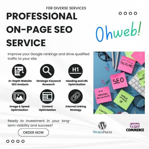 Professional On-Page SEO Service - Technical SEO optimization, Keyword research service, Content optimization, Improve Google rankings, Website SEO analysis - Ohweb